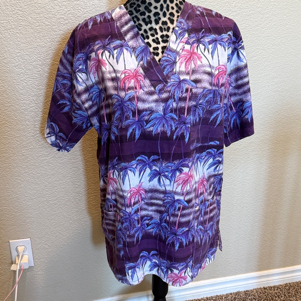 Purple Palm Tree Scrub top